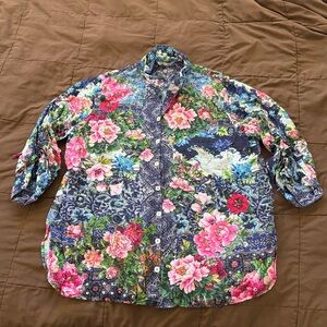 John Mark Vibrant Multicolor floral Women’s Blouse XL